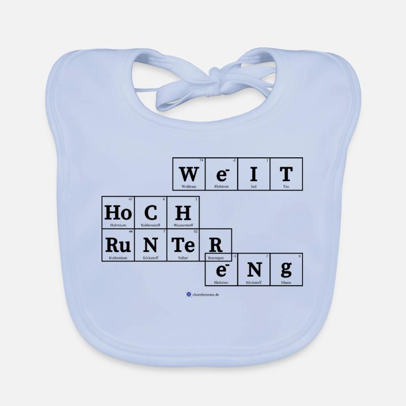 hoch weit - runter eng (helle Stoffe) - Baby Bio-Lätzchen - sky Blue