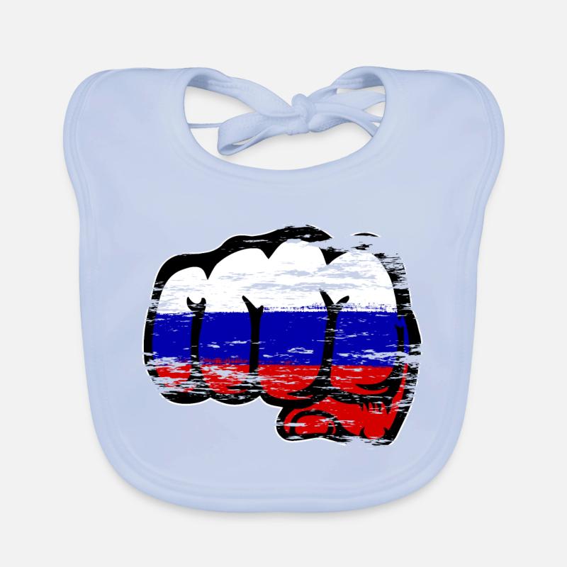 Drapeau de la Russie main poing utilisé Bavoir bio Bébé