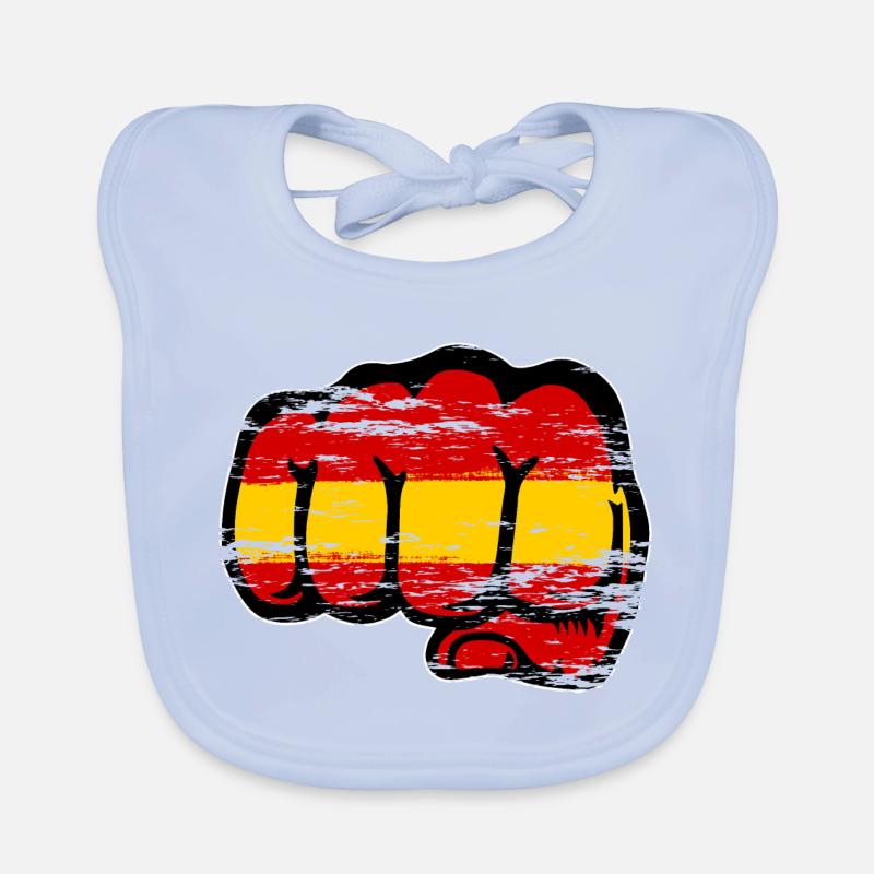 Drapeau de l’Espagne Main Poing Utilisé Bavoir bio Bébé