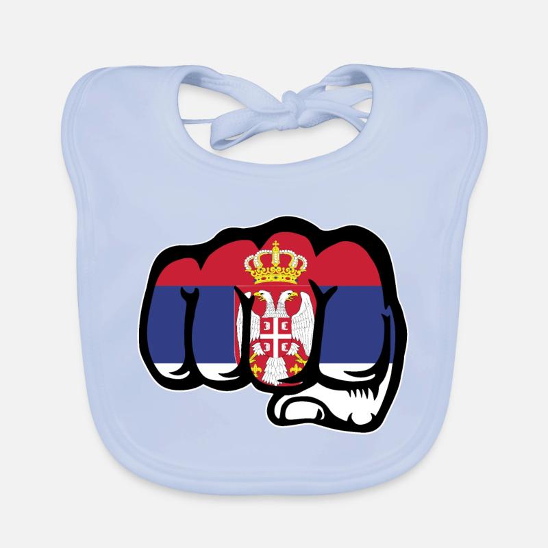Symbole du poing du drapeau de la Serbie Bavoir bio Bébé