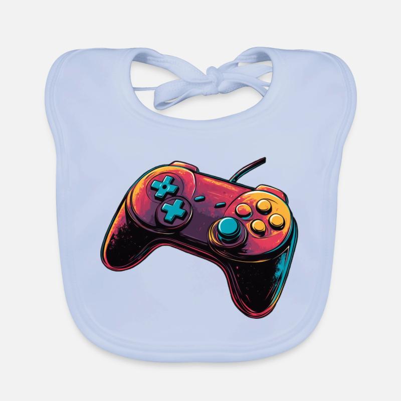 Logo manette de jeu, gamepad, joueur de console Bavoir bio Bébé