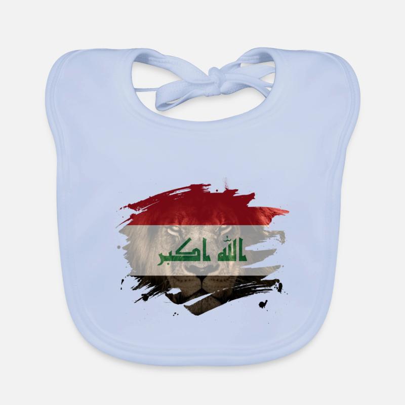 Irak-Flagge u. Afrikanisches Löwe-Bild Baby Bio-Lätzchen