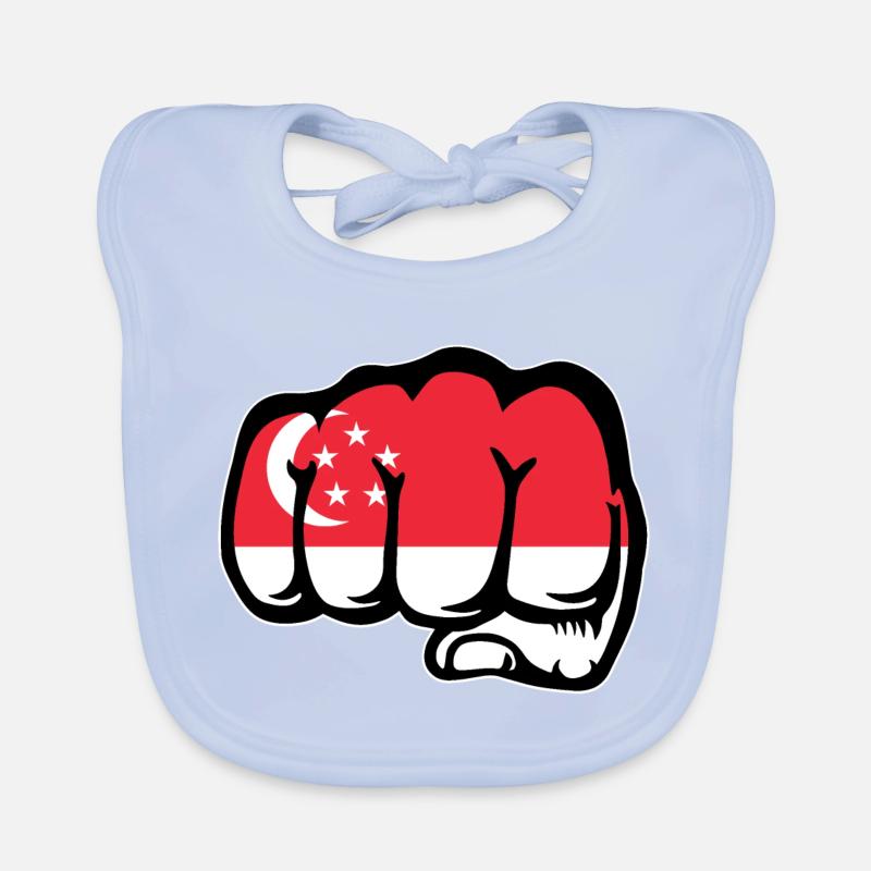 Drapeau de Singapour Poing Bavoir bio Bébé