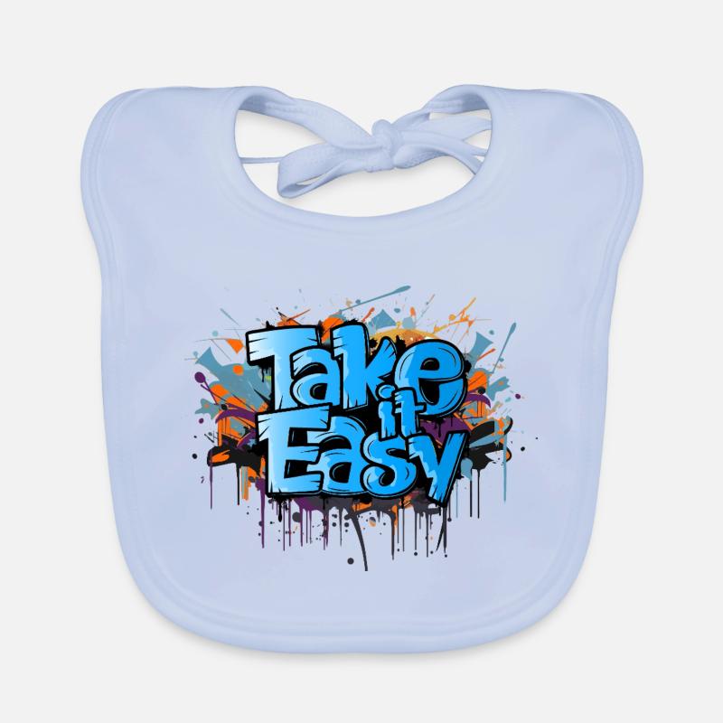 take it easy Graffiti Kunst cooler Spruch Baby Bio-Lätzchen