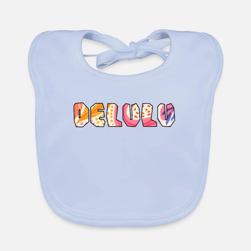 Delulu Typography Design Organic Baby Bibs