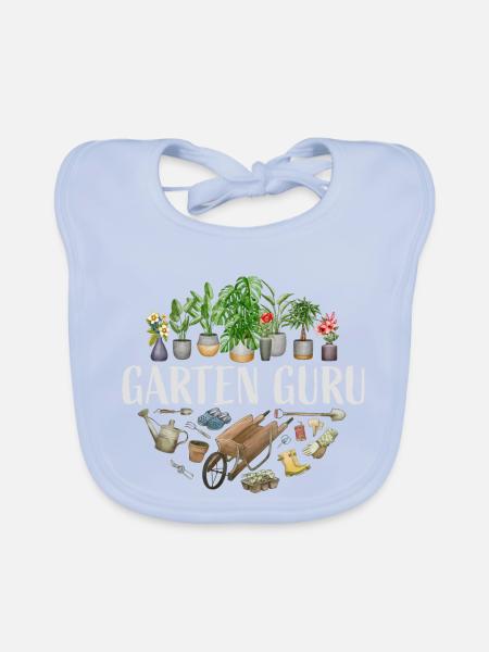 Garten Guru - Baby Bio-Lätzchen - sky Blue - Vorne