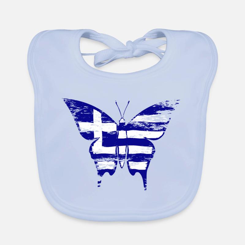 Drapeau de la Grèce Papillon utilisé Bavoir bio Bébé