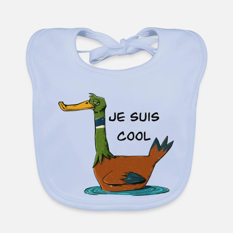 Je suis cool - Bavoir bio Bébé - bleu ciel