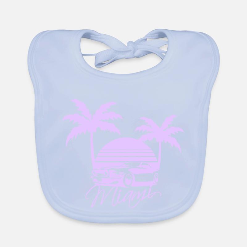 Miami USA Cool Oldtimer Auto Sonne Amerika Florida Baby Bio-Lätzchen