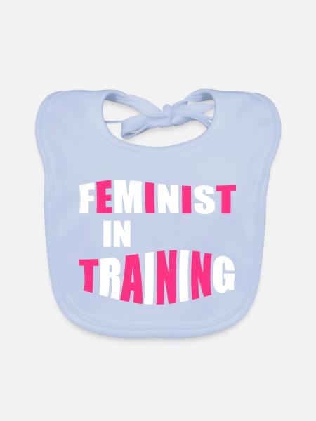 feminist in training 3 - Organic Baby Bibs - sky blue - Front