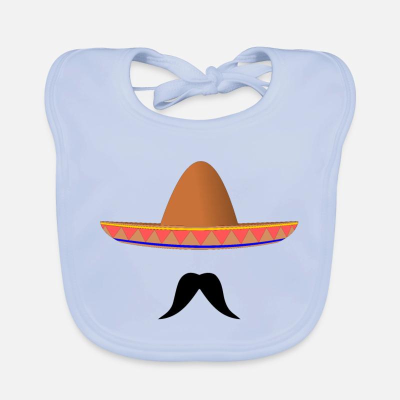 Sombrero mexicain - Bavoir bio Bébé - bleu ciel