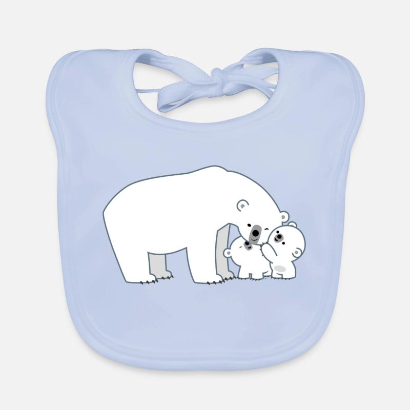 Nette Mutter Eisbär und Jungen- Cheerful Madness!! Baby Bio-Lätzchen