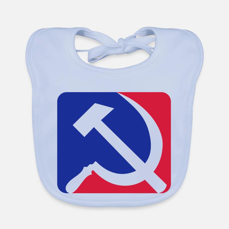 Communisme bleu rouge - Bavoir bio Bébé - bleu ciel