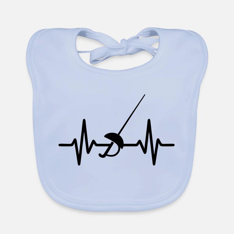 Fencing Heartbeat Organic Baby Bibs
