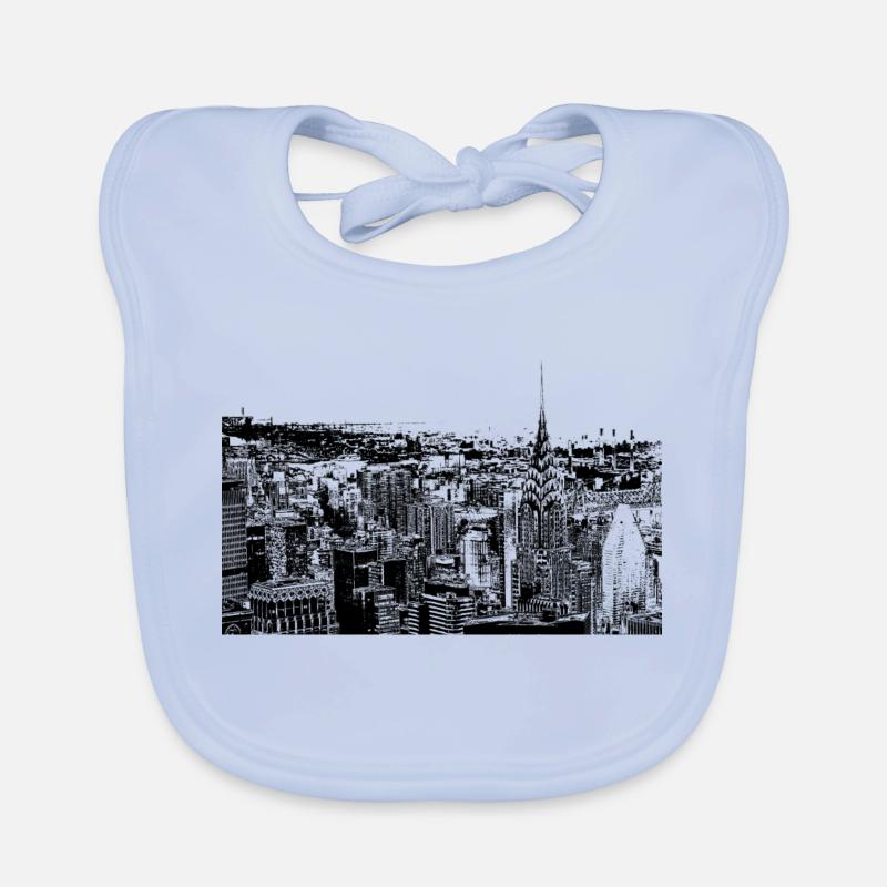 NYC skyline Organic Baby Bibs
