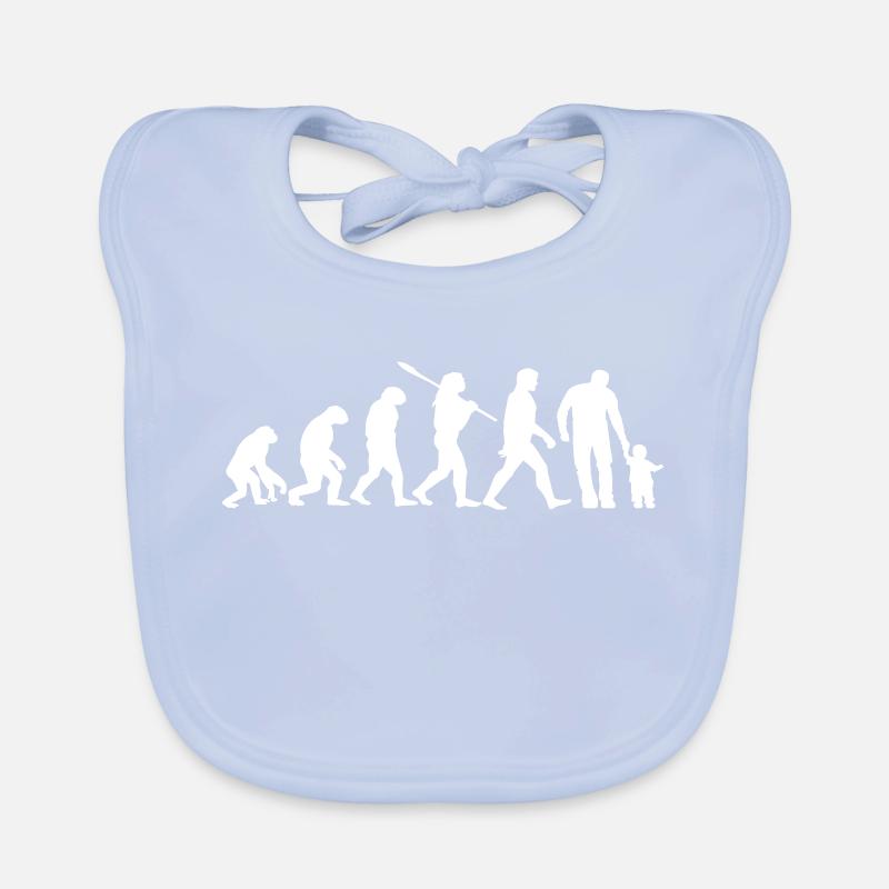 Vater Evolution Sohn Tochter Kind | Geschenkidee Baby Bio-Lätzchen