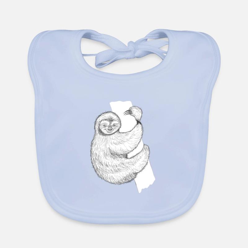Faultier - Baby Bio-Lätzchen - sky Blue