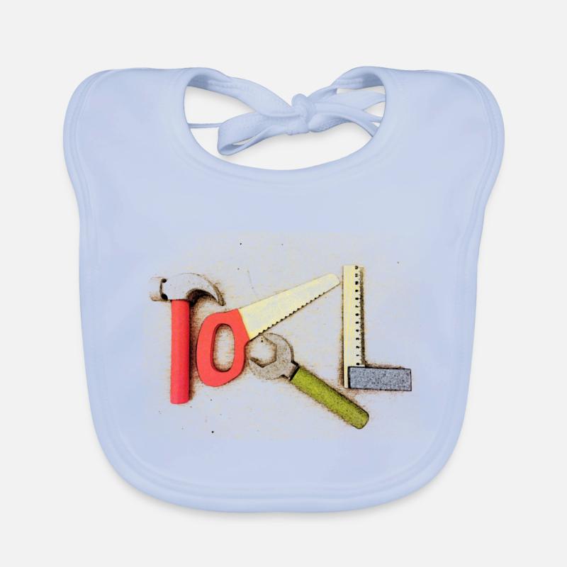 Hammer tool tool design for bright colors Organic Baby Bibs