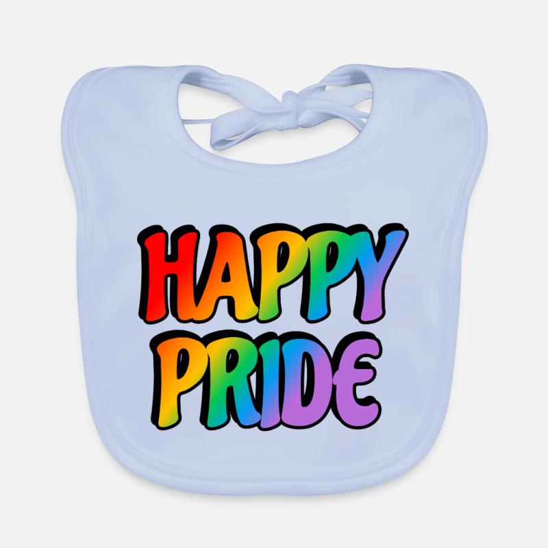 Texte arc-en-ciel Happy Pride Bavoir bio Bébé