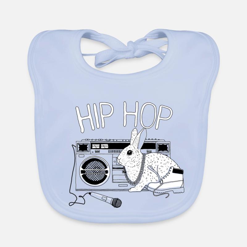 HipHop - Bavoir bio Bébé - bleu ciel