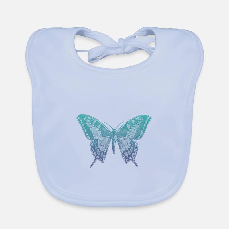 Papillon bleu machaon Bavoir bio Bébé