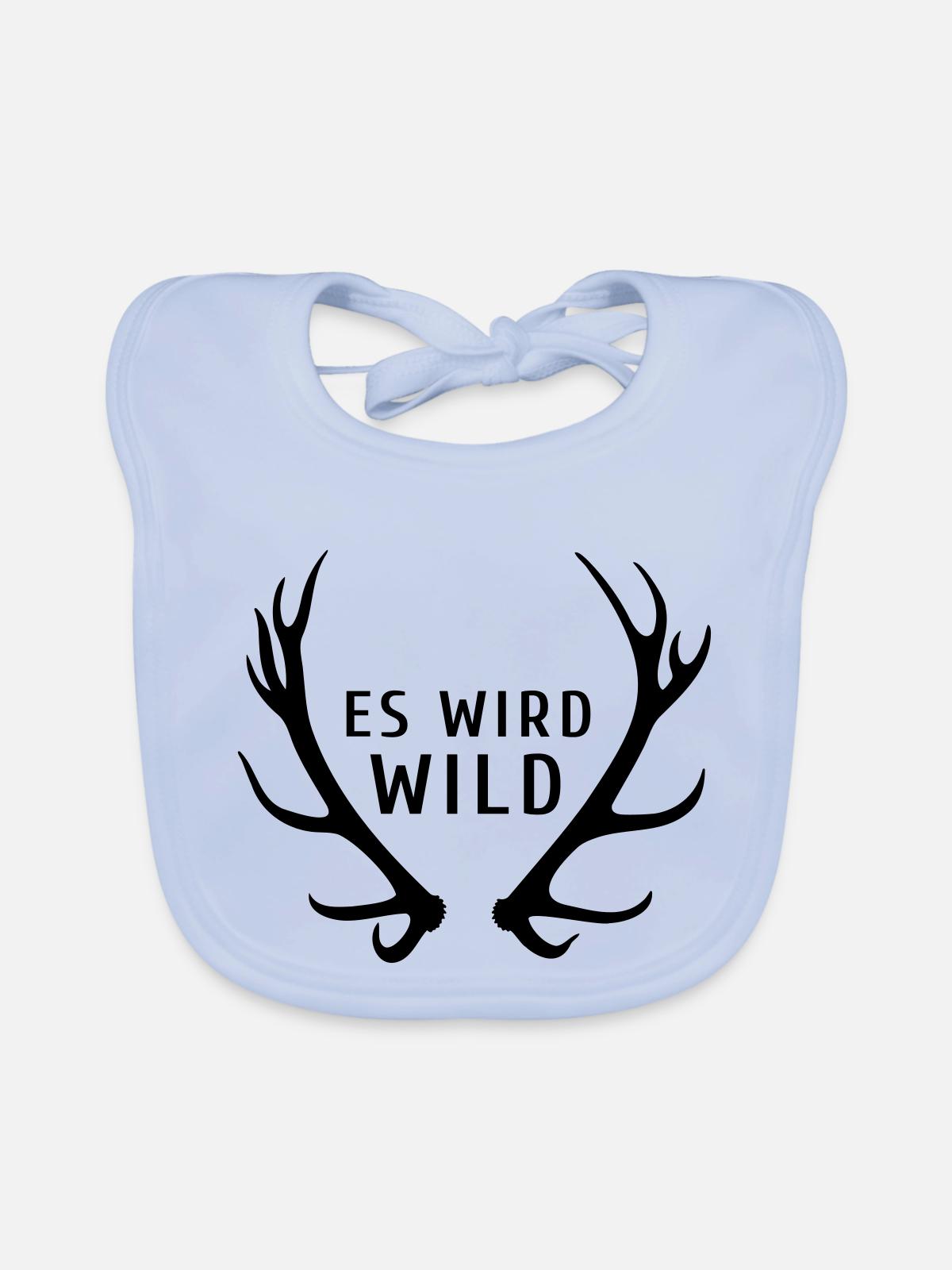 es wird wild - Baby Bio-Lätzchen - sky Blue - Vorne