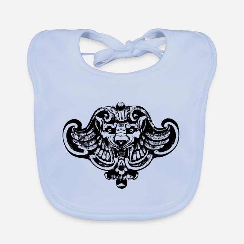 Geflügelter Löwe oder Wolf / Chimäre - Baby Bio-Lätzchen - sky Blue