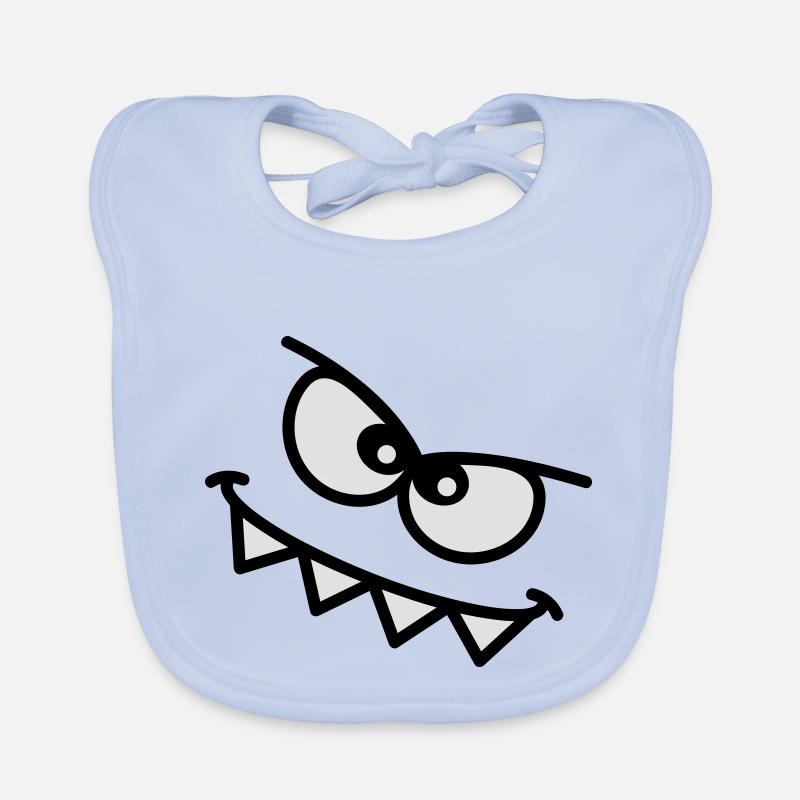 Evil Peeping Cartoon Monster Face Sharp Teeth Bavoir bio Bébé
