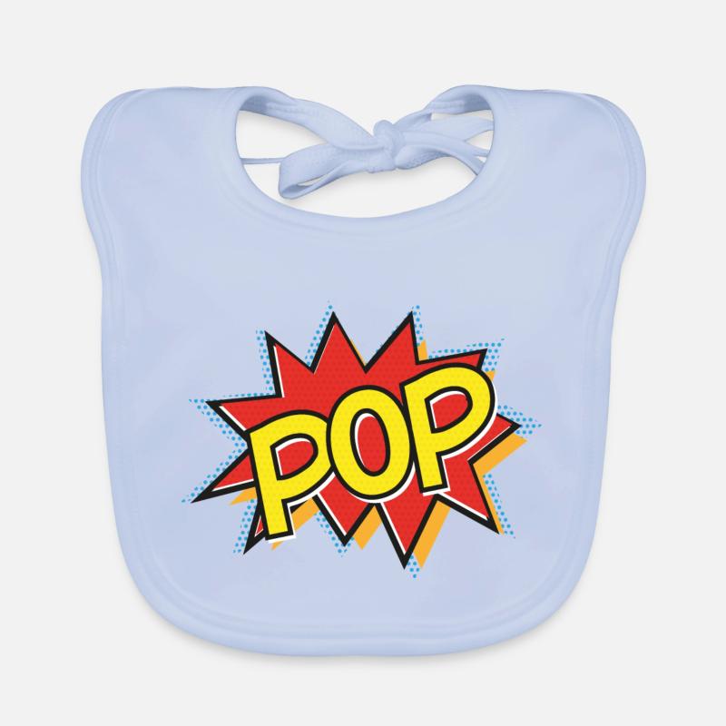 POP - Comic Strip Action Bubble - Pop-Art – gelb Baby Bio-Lätzchen
