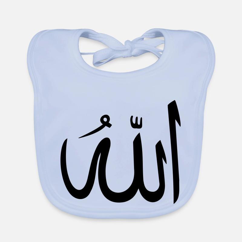 Allah a obtenu l’arabe - Bavoir bio Bébé - bleu ciel