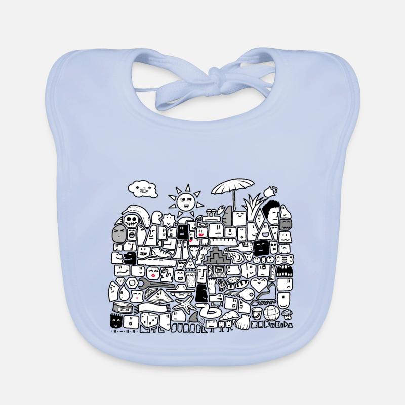 Summer Stone Faces Grey - DIGITAL Bavoir bio Bébé