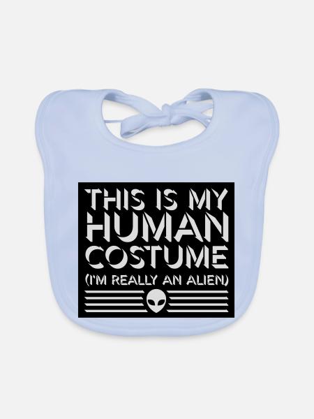 human costume alien Zitat - Baby Bio-Lätzchen - sky Blue - Vorne