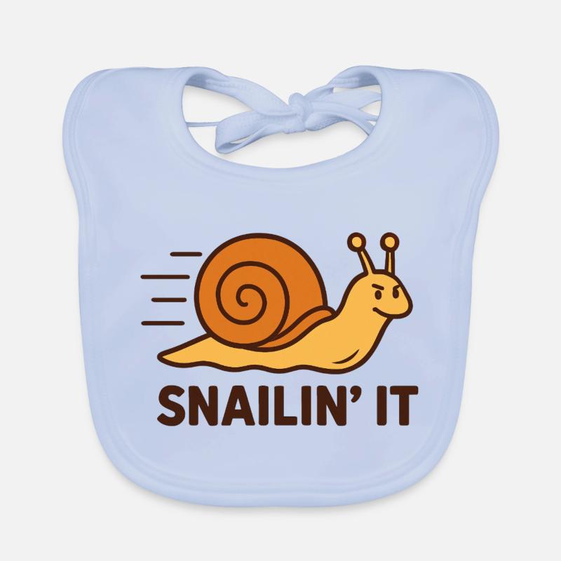Snailin' It – Déterminé et rapide Bavoir bio Bébé