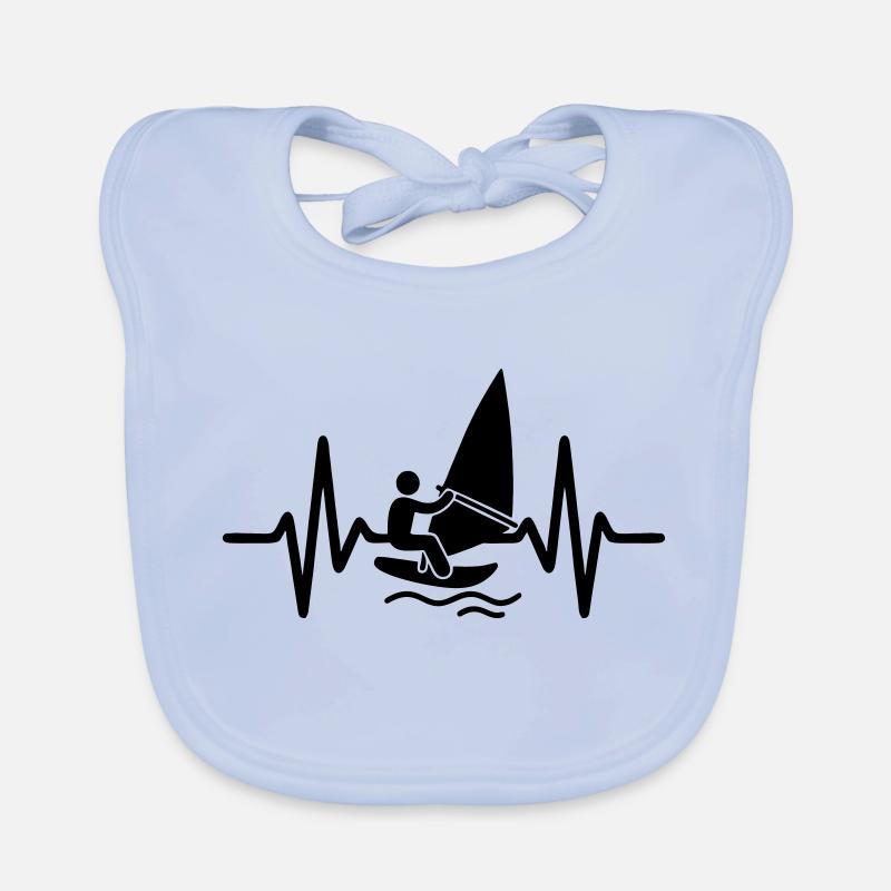 Windsurfing Heartbeat Organic Baby Bibs