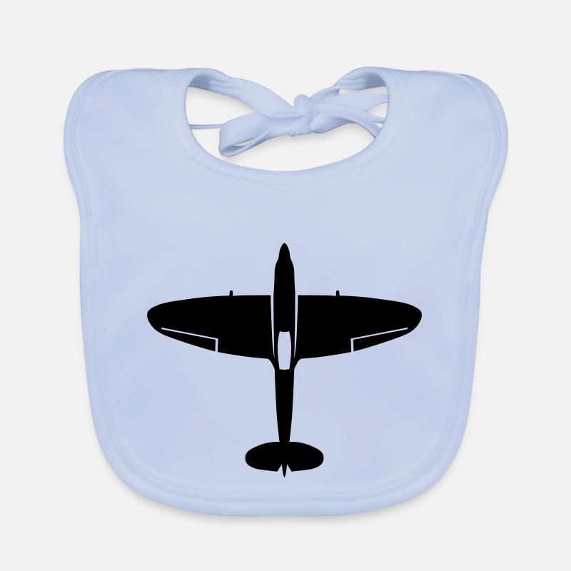 spitfire_oben - Baby Bio-Lätzchen - sky Blue