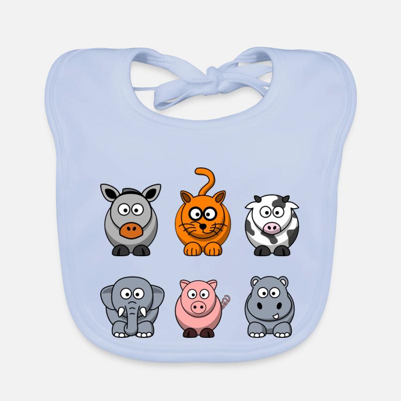 ferme - Bavoir bio Bébé - bleu ciel