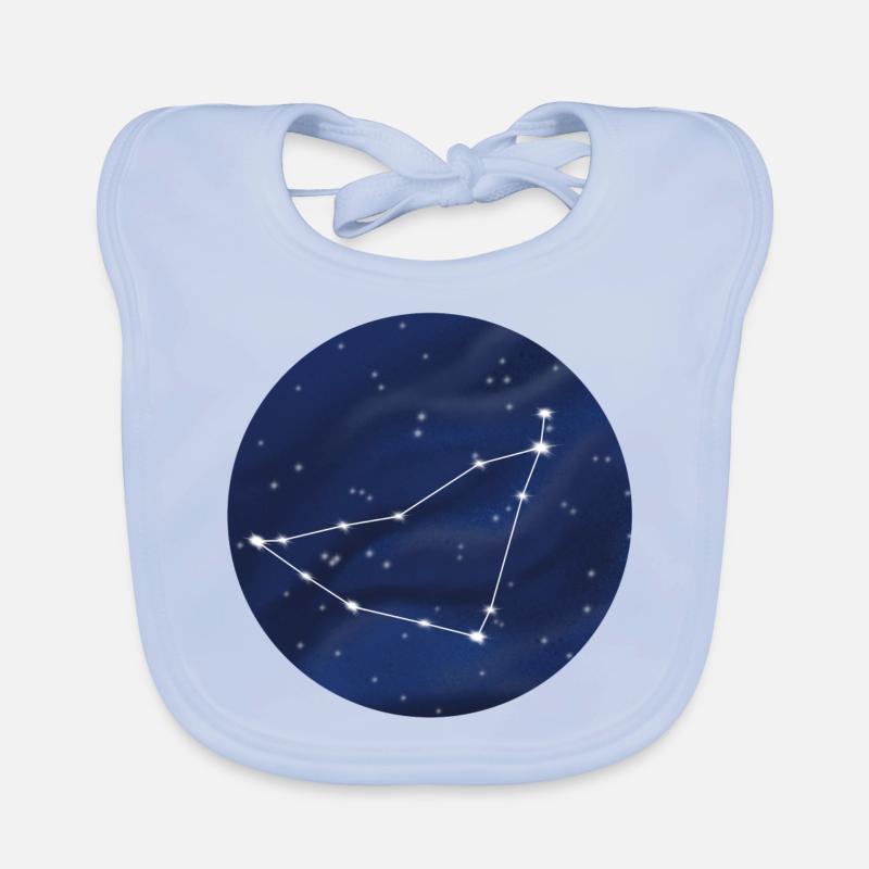 Signe du zodiaque de la constellation du Capricorne - Bavoir bio Bébé - bleu ciel
