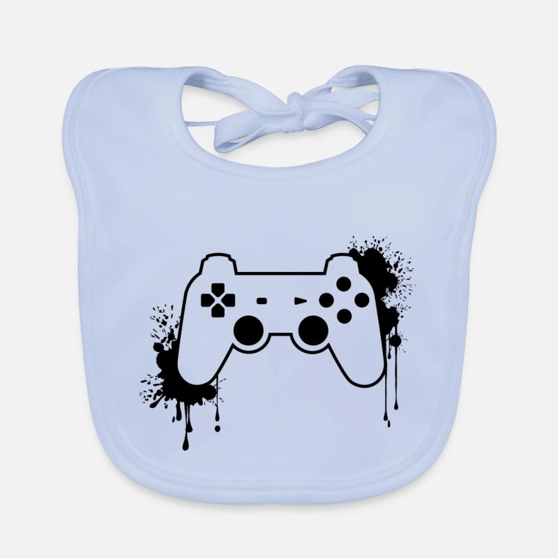 CONTROLLER in schwarz Baby Bio-Lätzchen