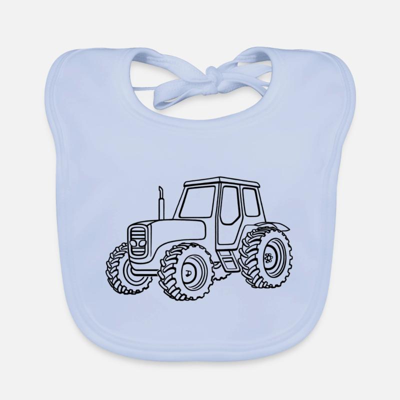 Traktor, schwarz Baby Bio-Lätzchen