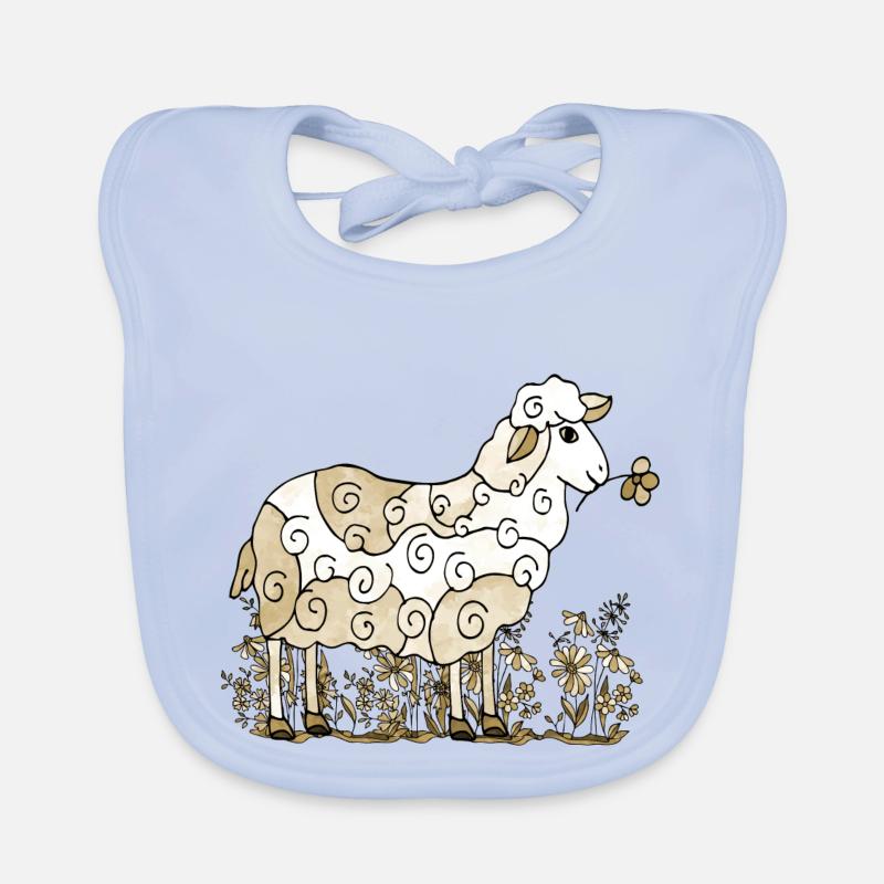 Schaf - Baby Bio-Lätzchen - sky Blue