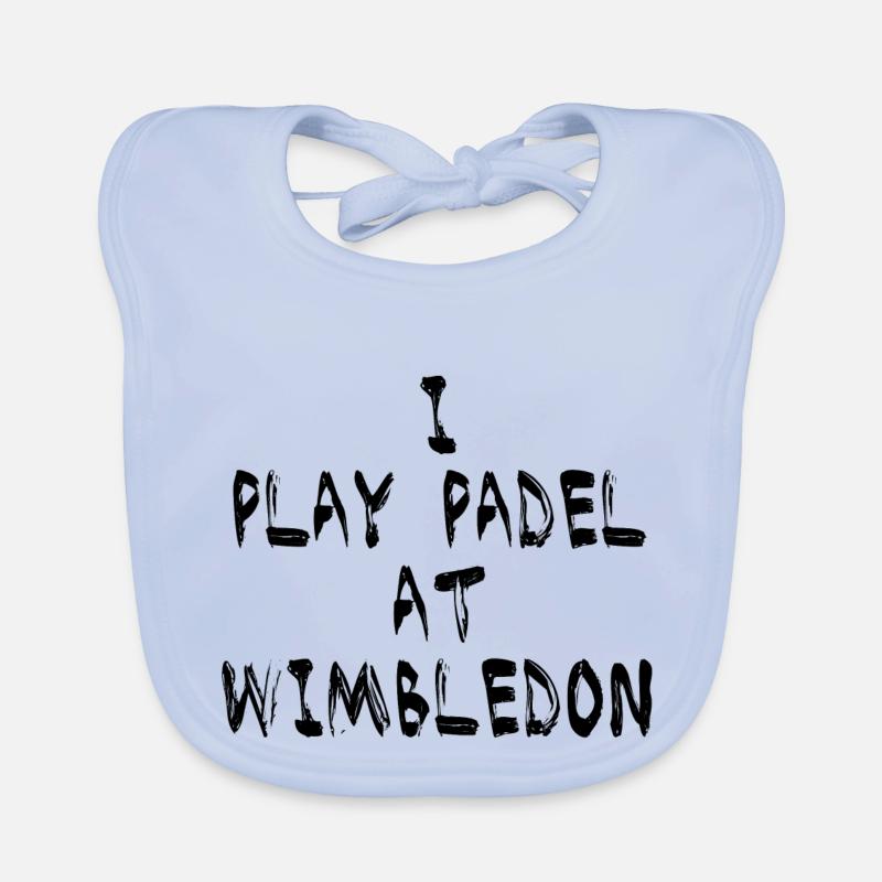 Padel - Cadeau pour joueurs de padel - Bavoir bio Bébé - bleu ciel