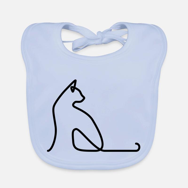 Katze 02 - Baby Bio-Lätzchen - sky Blue