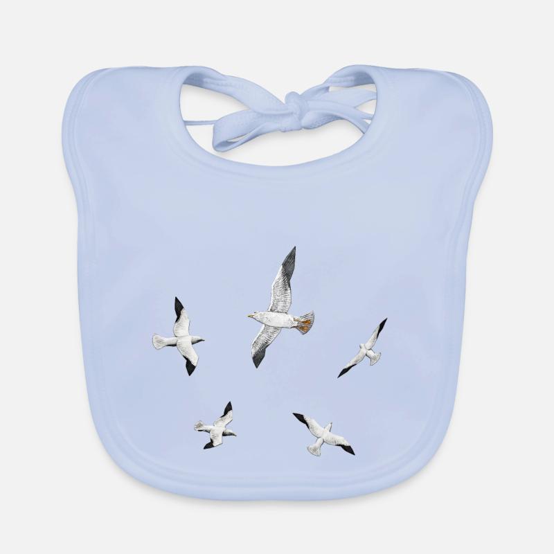Seagulls, gulls, terns, seabirds Organic Baby Bibs