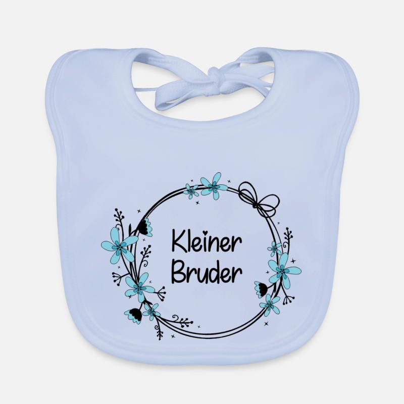 Kleiner Bruder - Baby Bio-Lätzchen - sky Blue