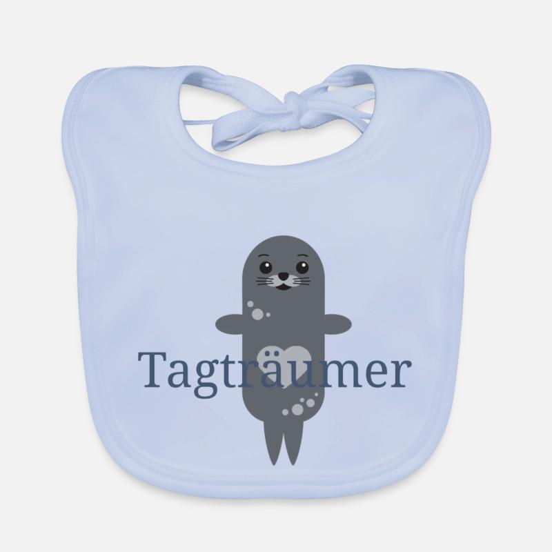 süße Robbe Tagträumer Baby Bio-Lätzchen