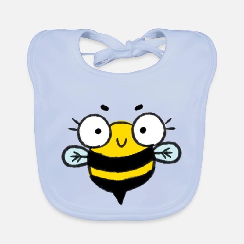 cute bee girl basic Organic Baby Bibs