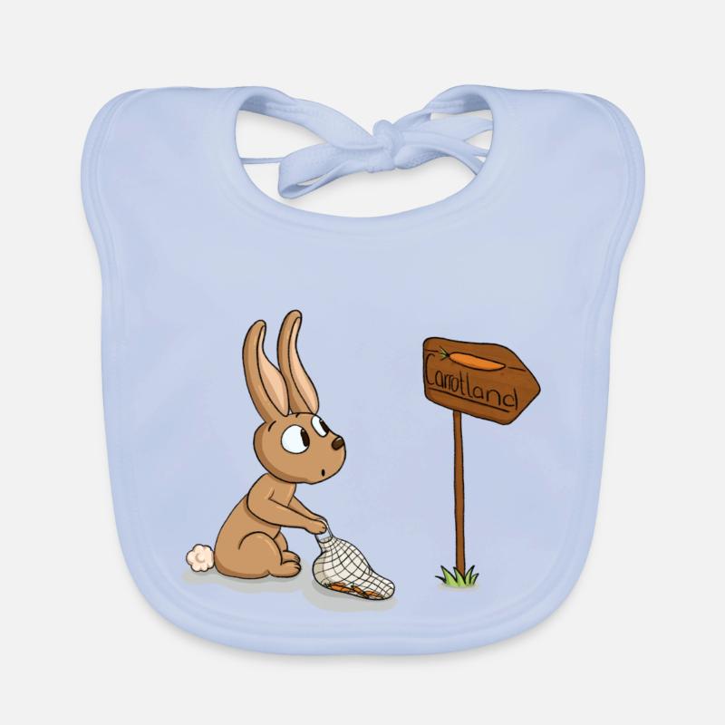 Petit lapin à la recherche de carottes Bavoir bio Bébé