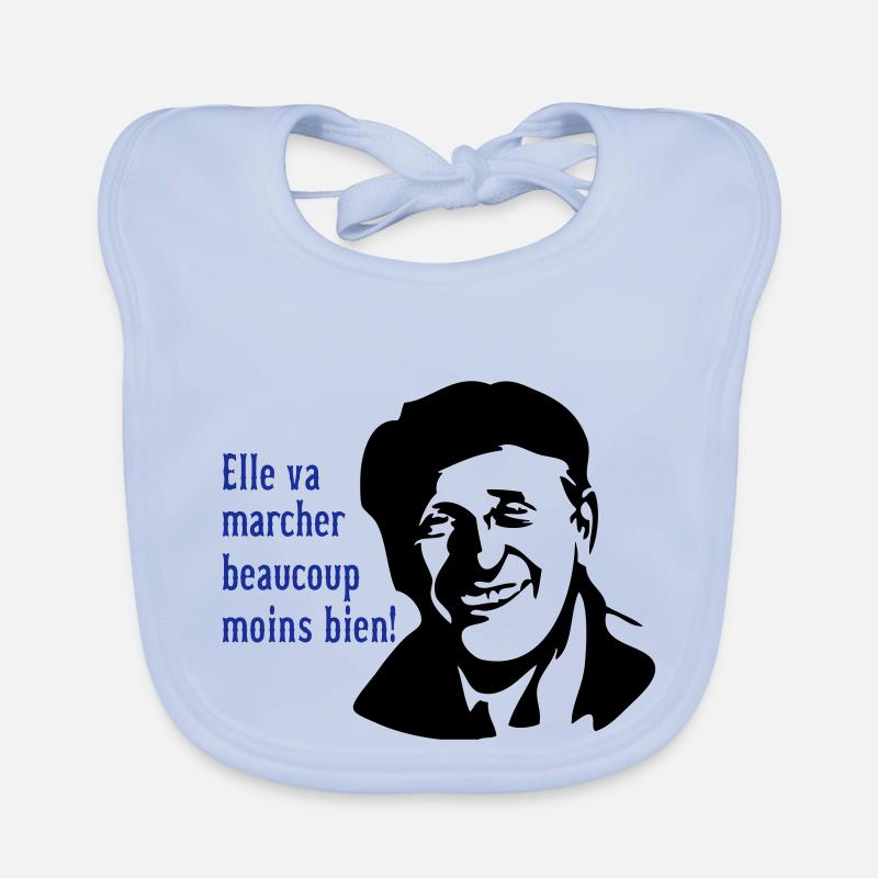 elle va marcher beaucoup moins bien! - Bavoir bio Bébé - bleu ciel