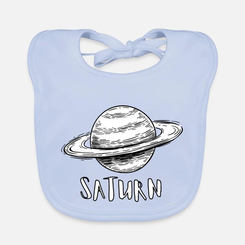 Saturne - Bavoir bio Bébé - bleu ciel
