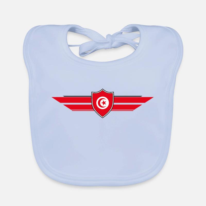 Coupe du Monde des Supporters de Tunisie - Bavoir bio Bébé - bleu ciel